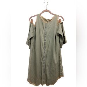 Honey Punch Olive Green Cold Shoulder Dress
